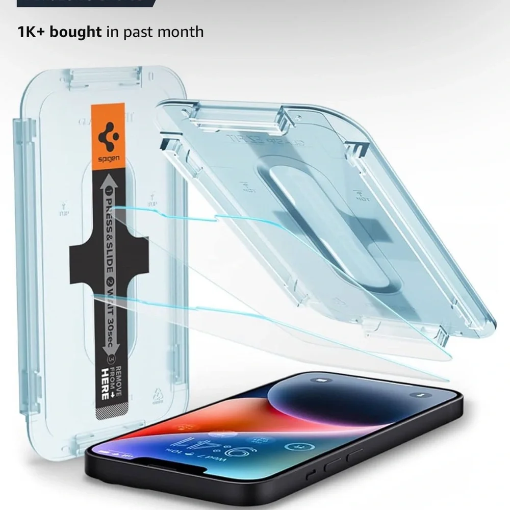 Spigen screen protector iPhone 14 Plus 13 pro max 2 PACK TEMPERED GLASS NEW!
